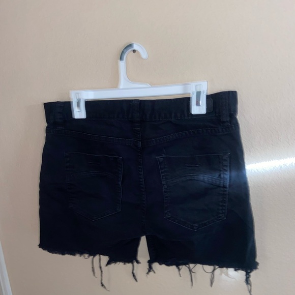 RSQ black distressed shants skater y2k shorts cut off punk indie retro bottoms - Picture 3 of 11